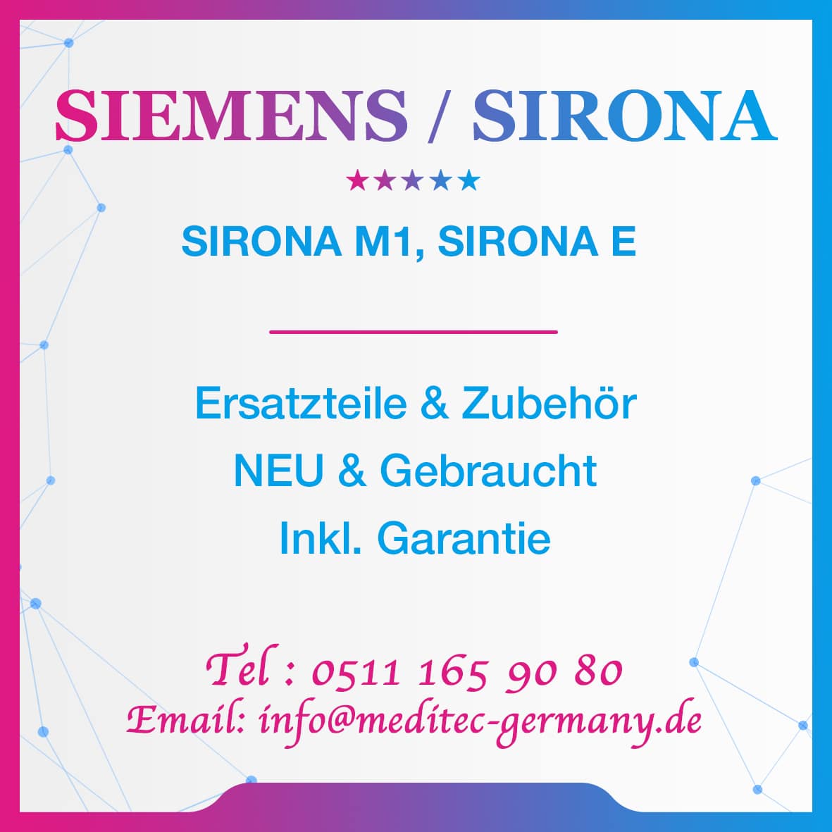 Siemens Sirona M1 / E Behandlungseinheiten